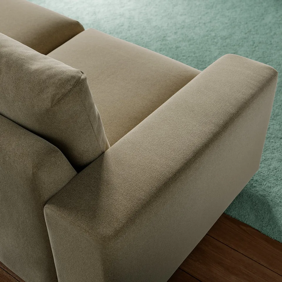VIMLE 3-seat sofa, with wide armrests/Johanneshov brown-beige