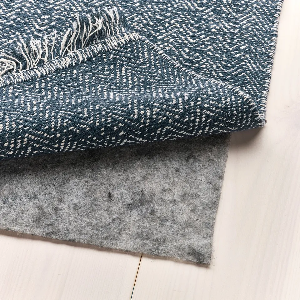 LOKBYTE Rug, flatwoven, dark blue/light beige, 170x240 cm