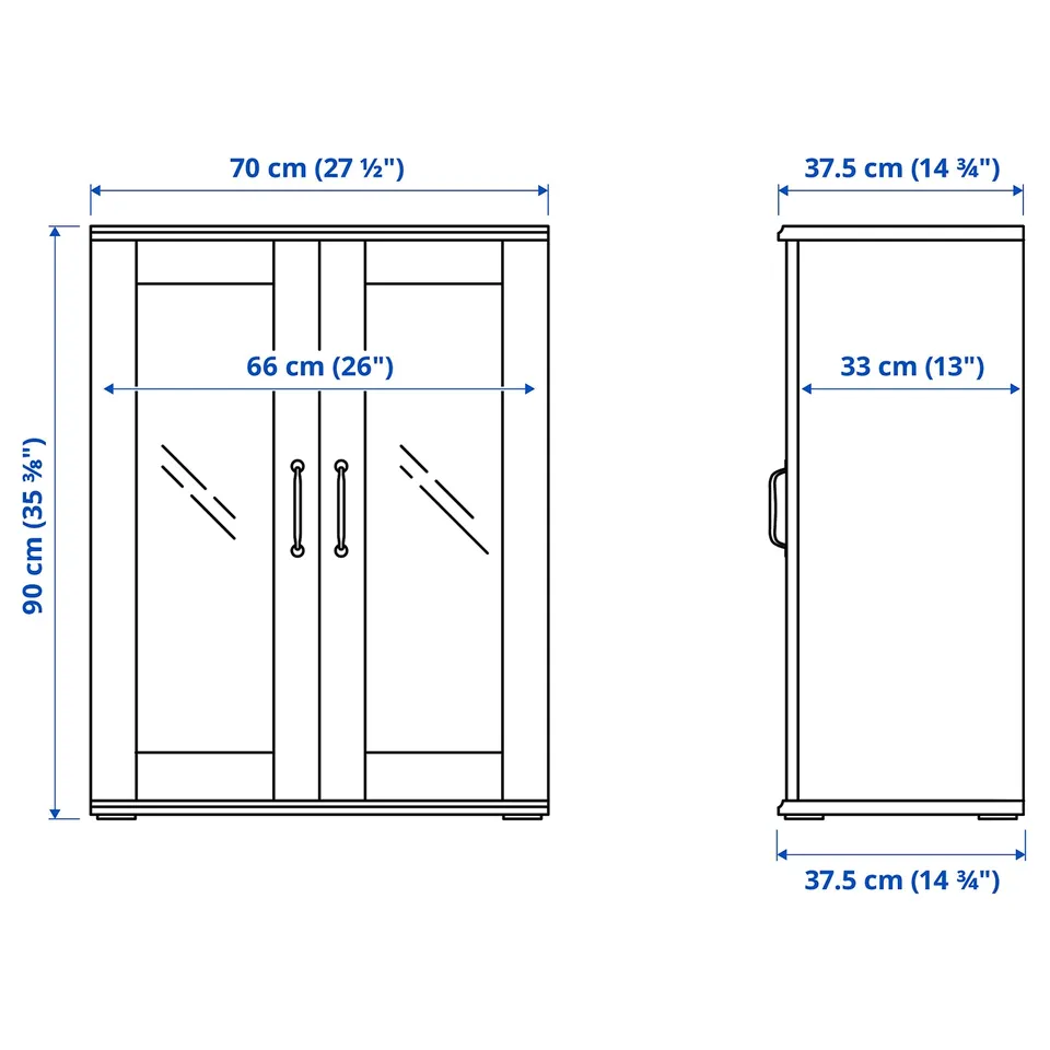 Illustration with measurements for the product: SKRUVBY.