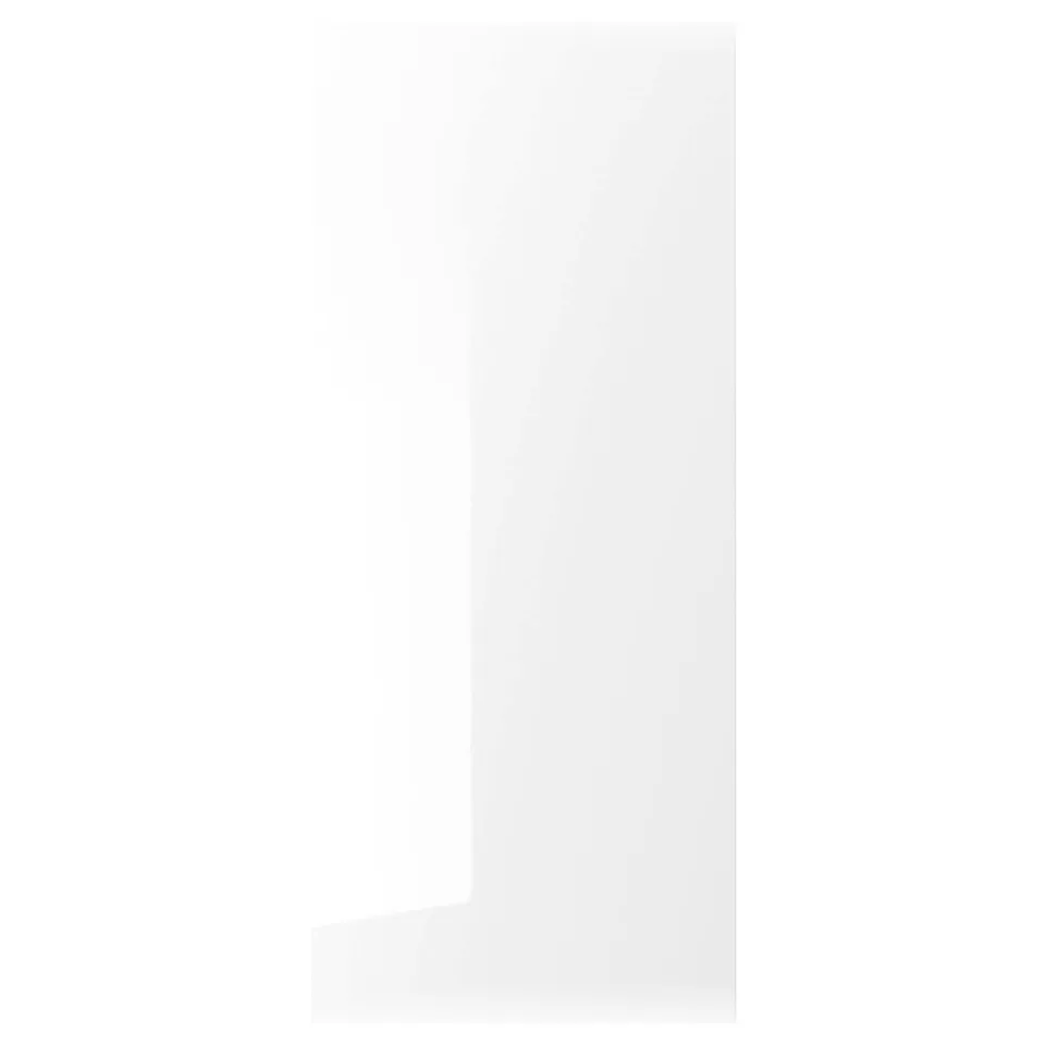 RINGHULT white glossy kitchen cabinet door, rectangular shape.