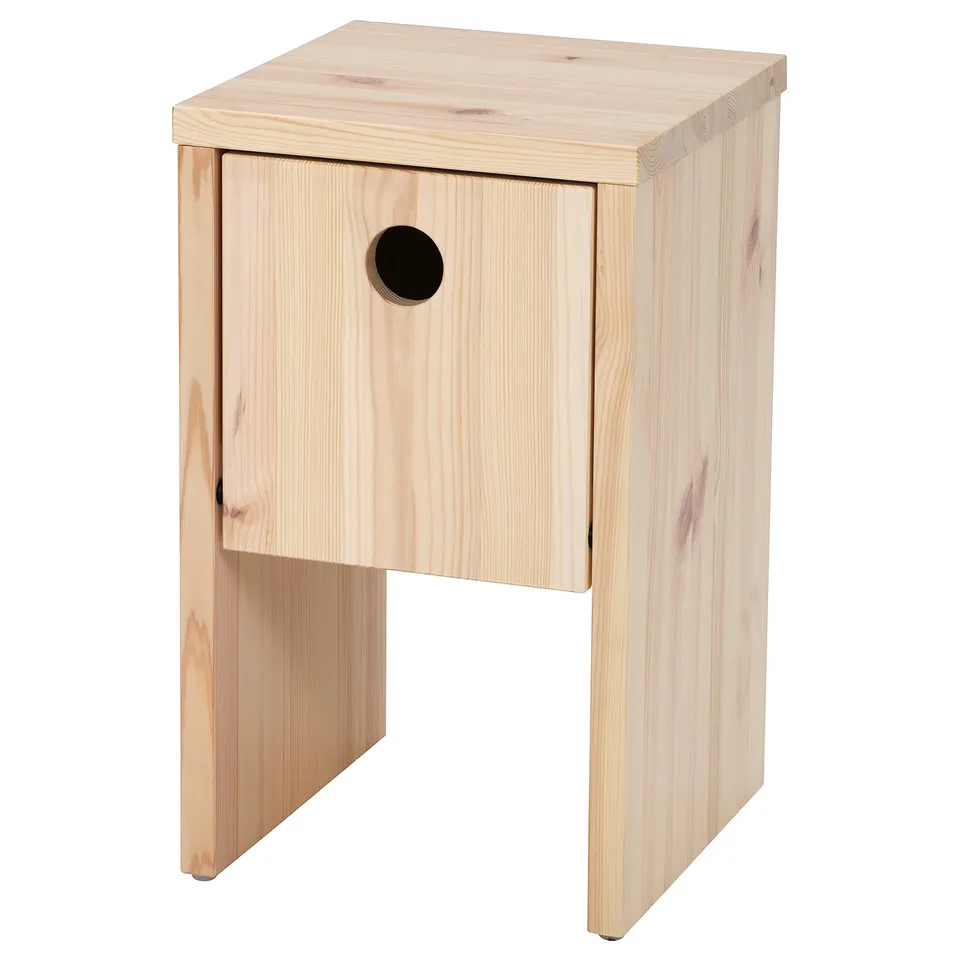 IKEA PS 2026 Bedside table, pine/with flip-down door, 30x30x50 cm