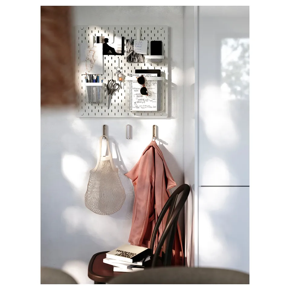 SKÅDIS Pegboard combination, white, 56x56 cm