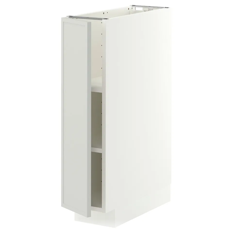 METOD Base cabinet with shelves, white/Aspudden light grey, 20x60x80 cm