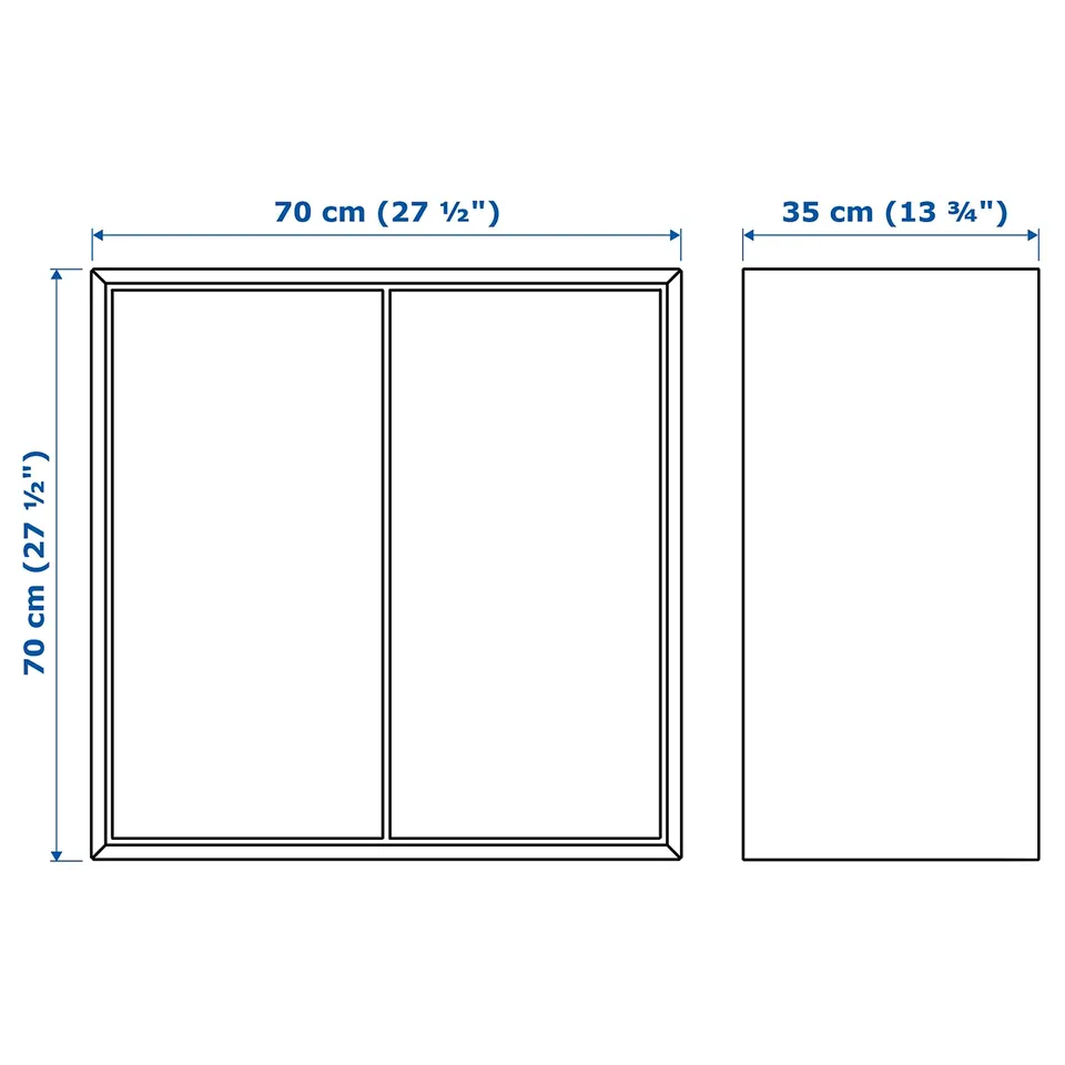 Illustration with measurements for the product: EKET.