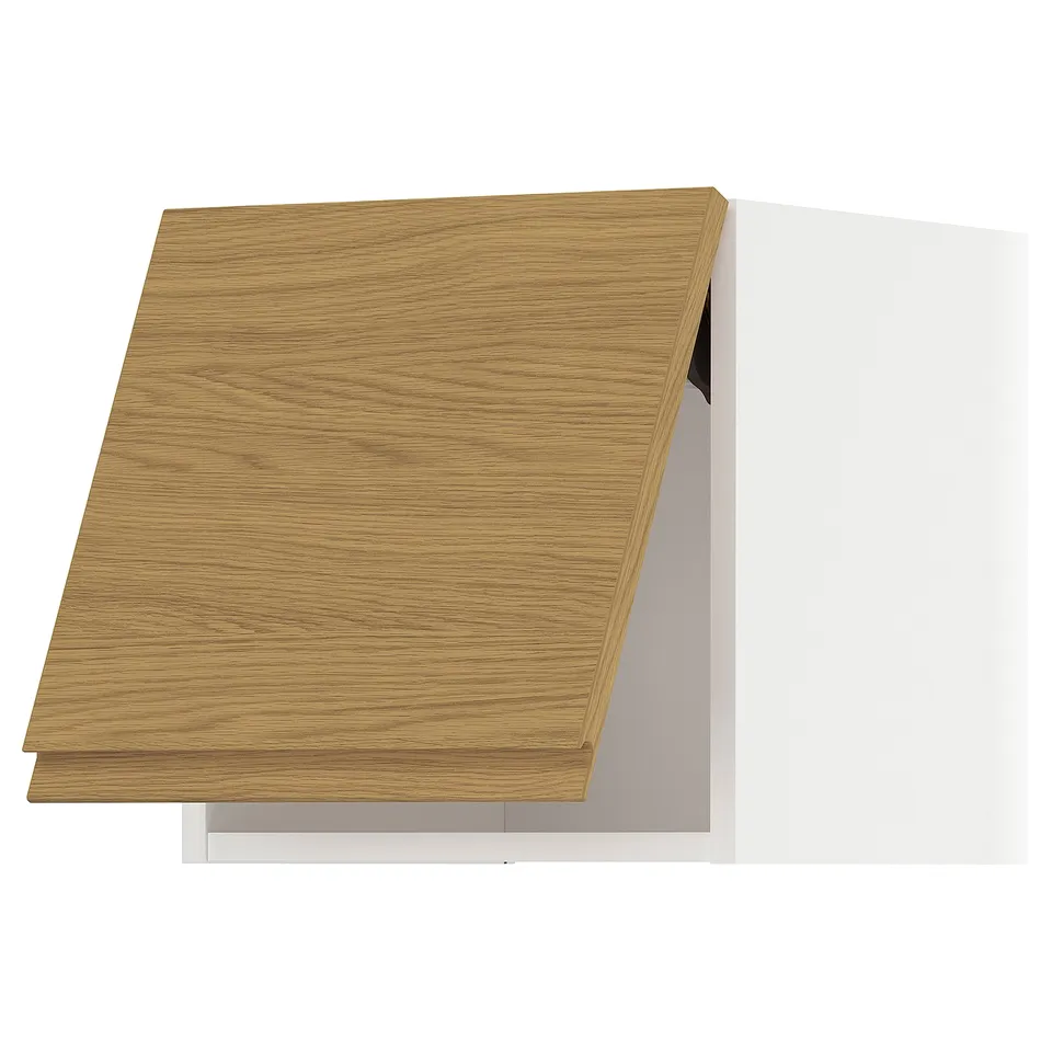 White interior oak veneer METOD cabinet