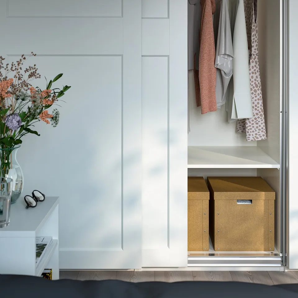 GÄRDESGÅRD Storage box with lid, natural, 32x35x31 cm