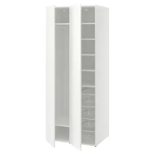 LASTARE wardrobe combination, white, 80x62x201 cm