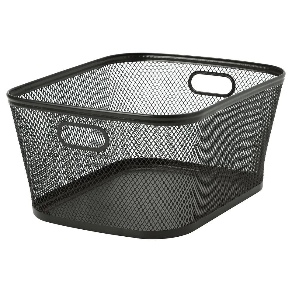SLÅTTERÄNG Storage basket, anthracite, 25x32x15 cm