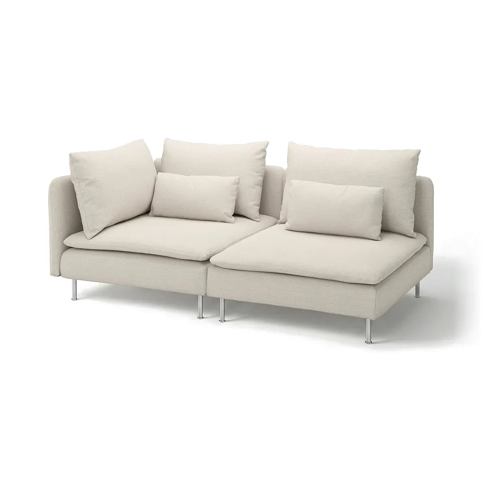 SÖDERHAMN sectional sofa, light grey, modern, sleek design with low profile.