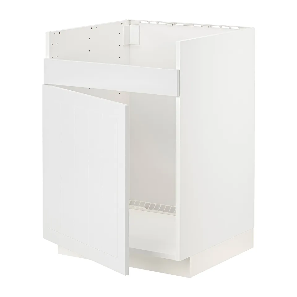 White METOD kitchen cabinet, modern design, clean lines.