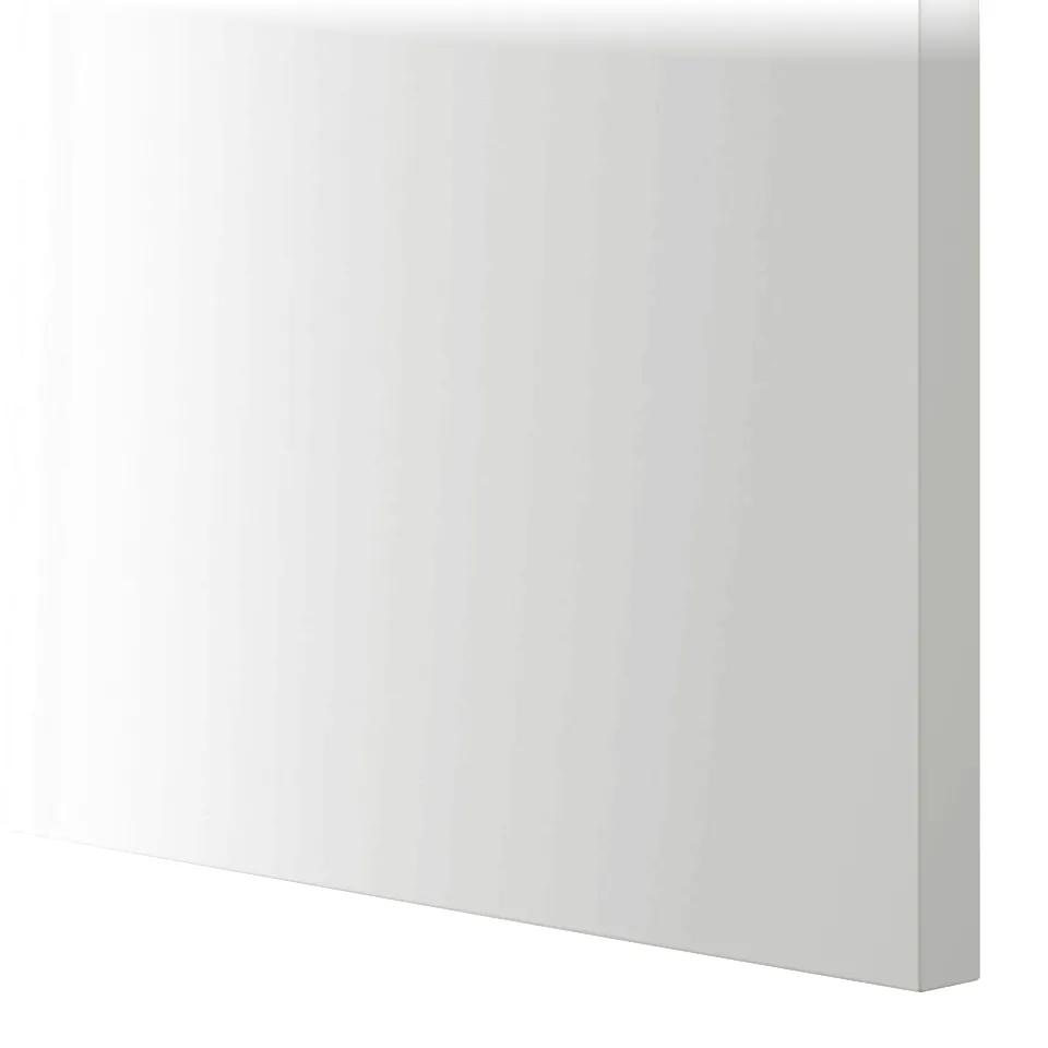 Close-up of aspuden cover panel in sleek light grey. Shows smooth, stain-resistant surface and clean edge finish.