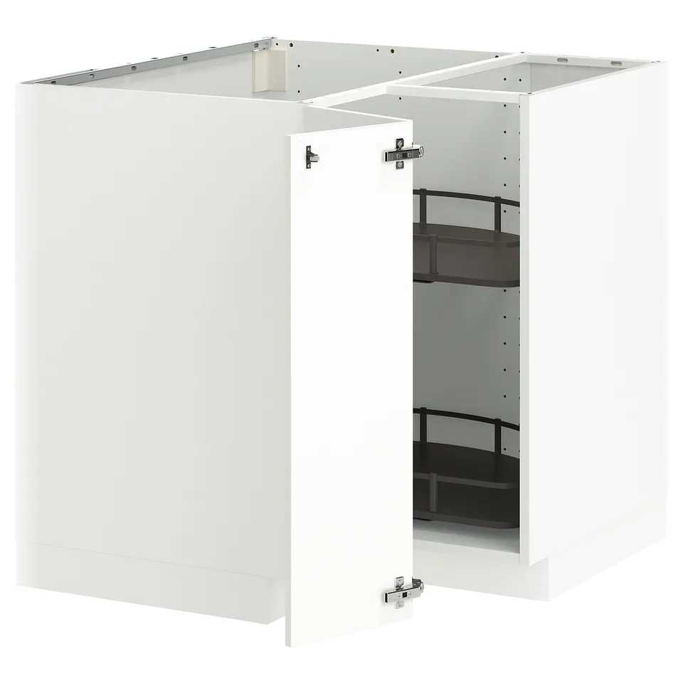 White METOD kitchen cabinet with shelves.