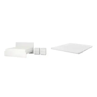 MALM/ÅNNFJÄLLET Bed with 8cm thick mattress, coir, foam, super firm