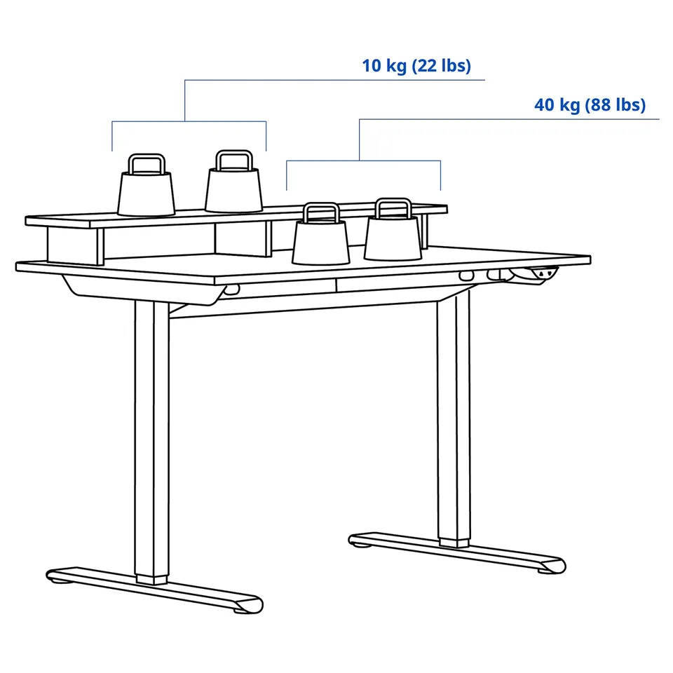 TRAVSPORT Desk sit/stand, electric black, 120x70 cm