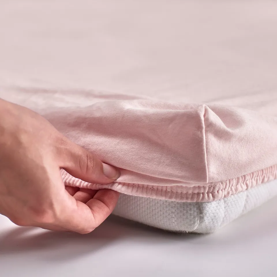 BARNDRÖM Fitted sheet for extendable bed, pink, 80x130 cm