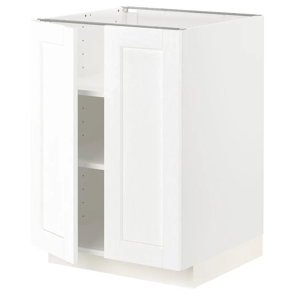 METOD white kitchen cabinet, classic design, adjustable shelves.