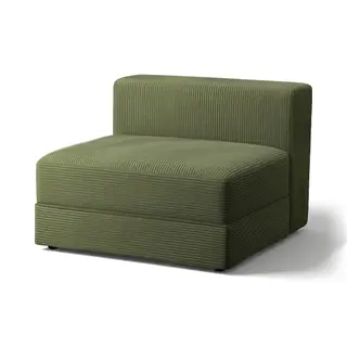 JÄTTEBO cover 1,5-seat module with storage, Samsala dark yellow-green
