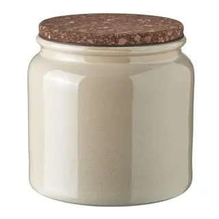 BRUGDHAJ jar with lid, beige, Height 20 cm