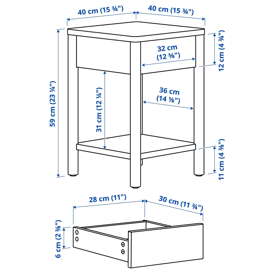 part: TONSTAD bedside table