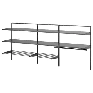 BOAXEL laundry combination, anthracite/metal, Width 227.2 x Depth 40.0 x Height 100.6 cm