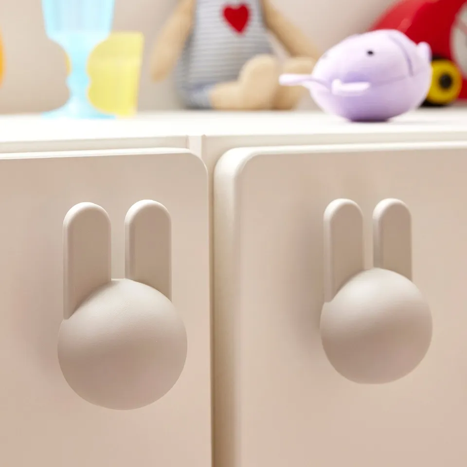 GREJSIMOJS Knob, light grey/bunny, 38 mm