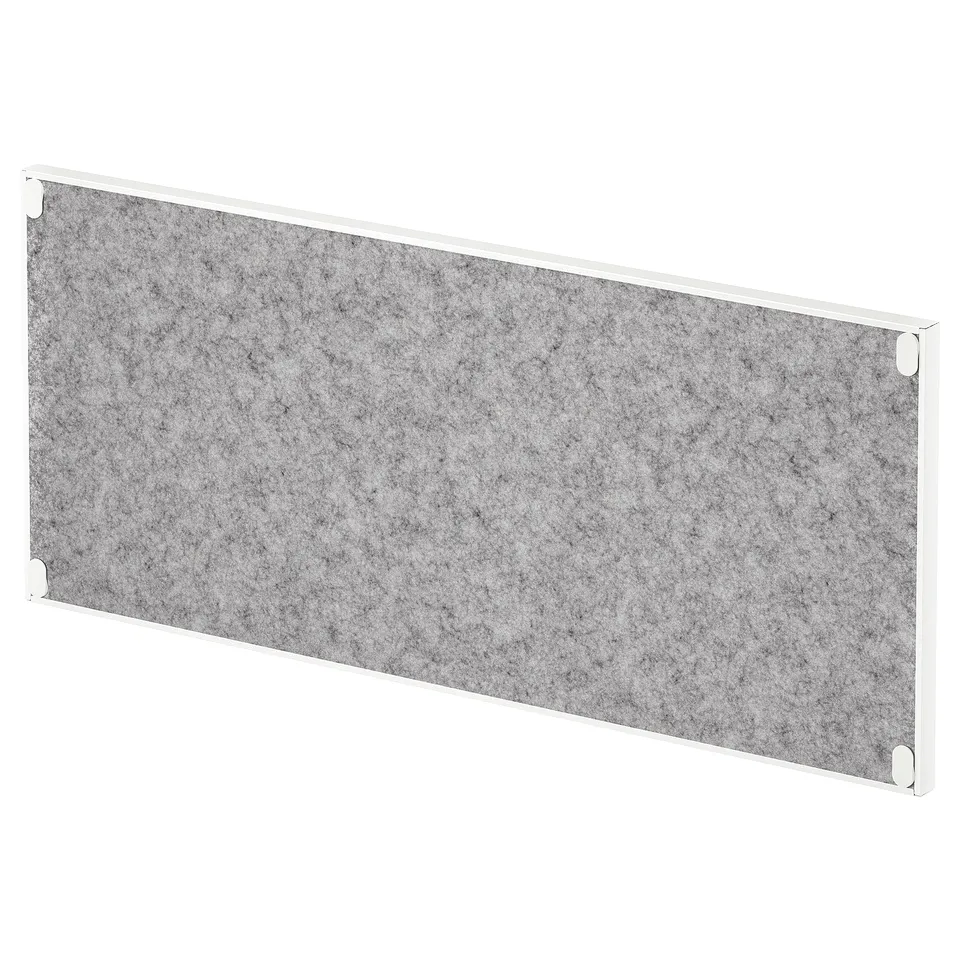 Grey TROTTEN double-sided notice board with white frame, combining pin and whiteboard functionality for organising notes and messages.
