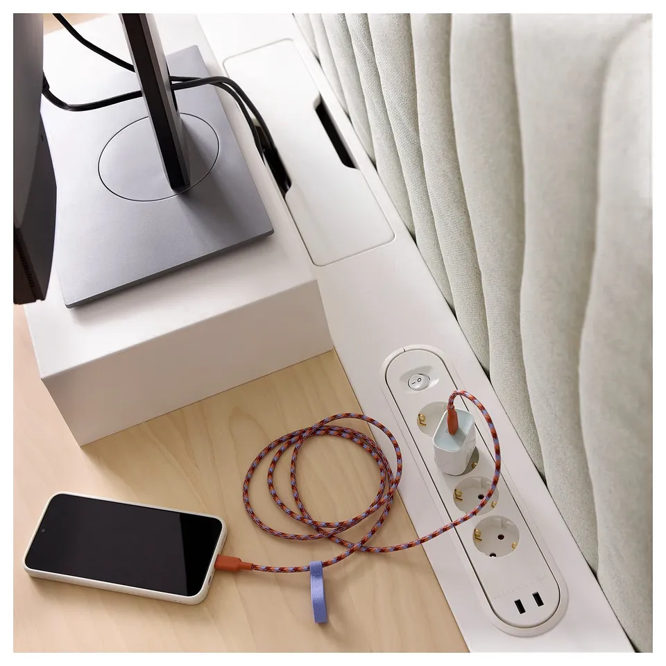 LILLHULT USB-C to USB-C, orange/lilac, 1.5 m