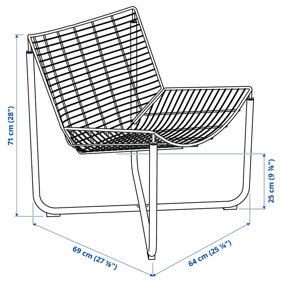 Illustration with measurements for the product: SKÅLBODA.
