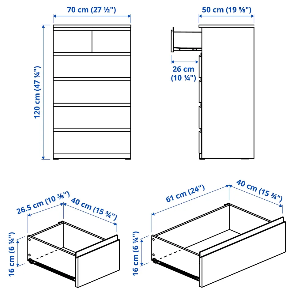 part: STORKLINTA chest of 6 drawers
