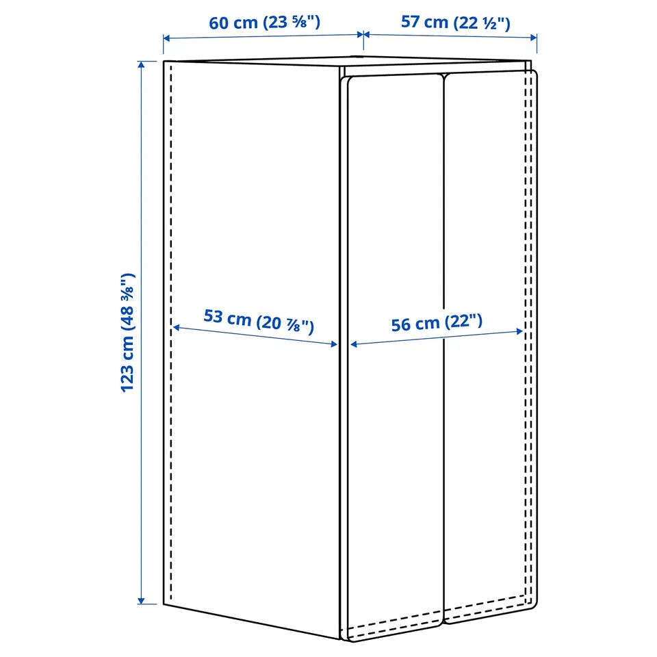 Illustration with measurements for the product: SMÅSTAD.