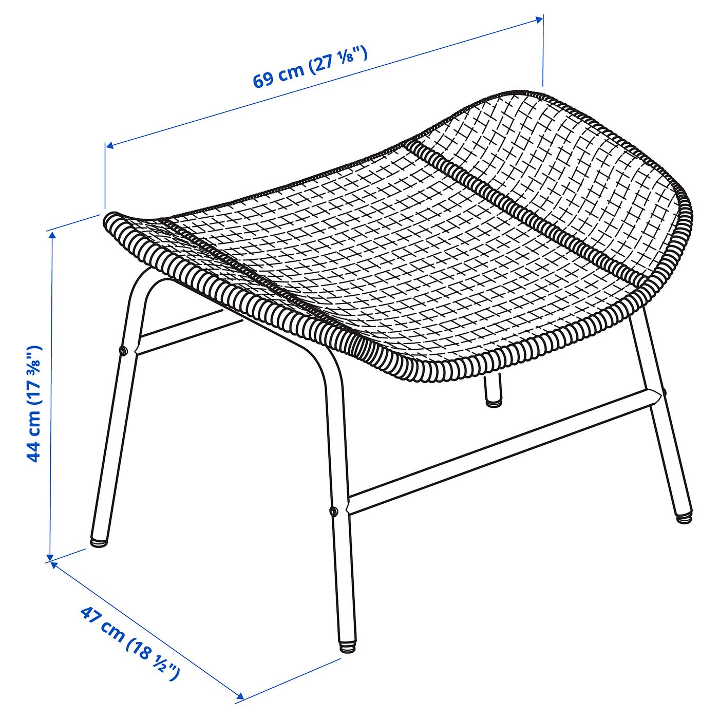 Illustration with measurements for the product: FRYKSÅS.