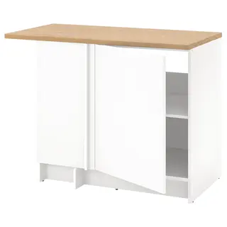 KNOXHULT corner base cabinet, white, 100x85 cm