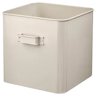 PLOGFÅRA storage box, light beige, 35x33x32 cm