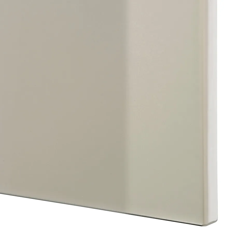 Close-up of sleek, modern storage unit edge, showcasing smooth, clean finish and polished surface.