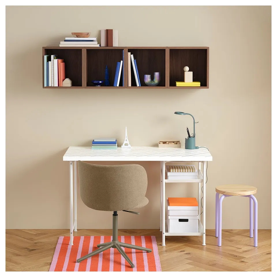 KRYLBO Swivel chair, Tonerud dark beige