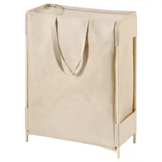 PURRPINGLA laundry bag with stand, beige, 42 l