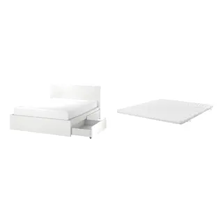 MALM/ÅNNFJÄLLET Bed with 8cm thick mattress, coir, foam, super firm