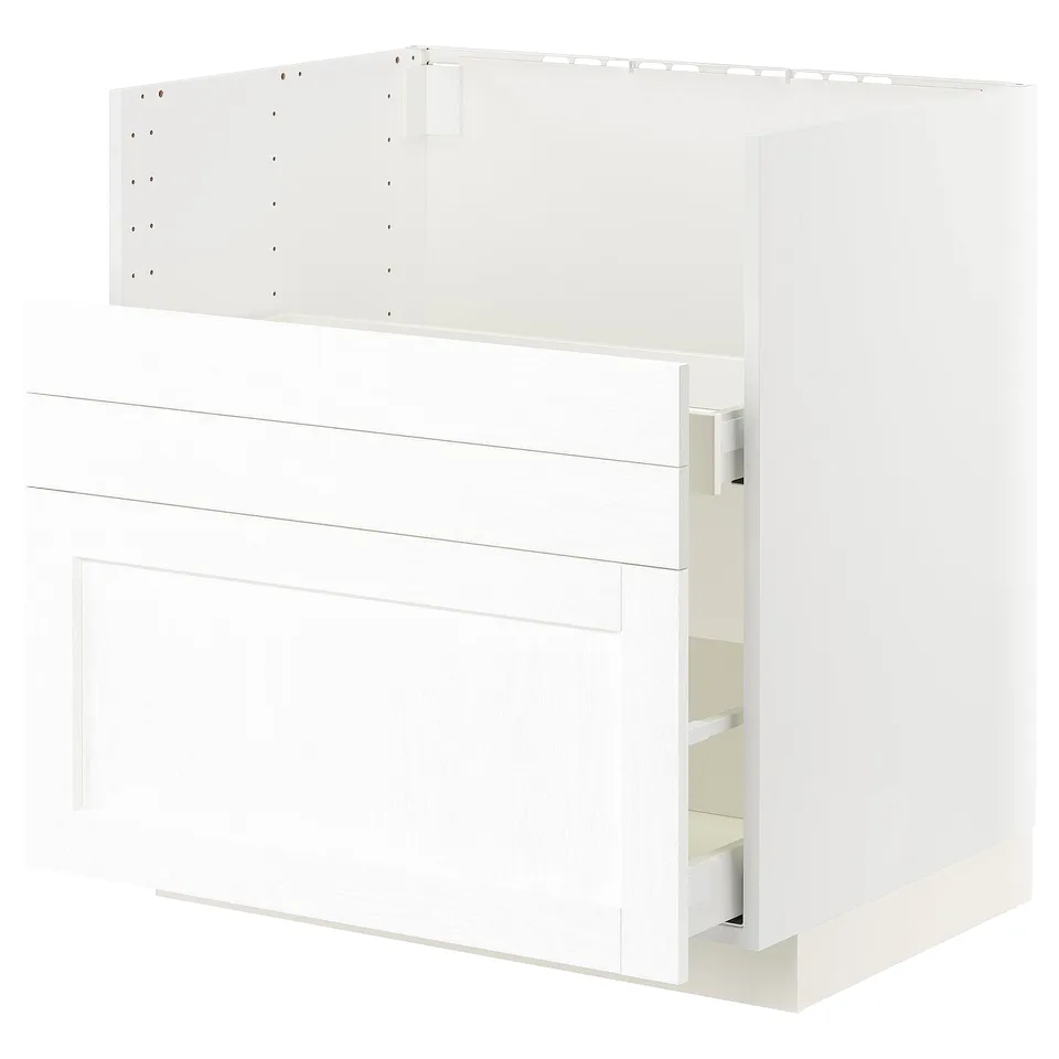 METOD / MAXIMERA Base cab f TALLSJÖN sink, white Enköping/white wood effect, 80x60 cm