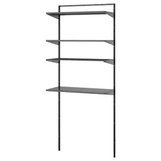 BOAXEL laundry combination, anthracite/metal, Width 82.0 x Depth 40.0 x Height 200.6 cm