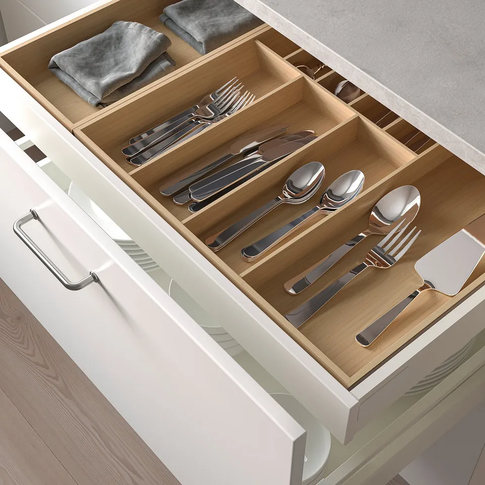 UPPDATERA Cutlery tray, light bamboo, 52x50 cm