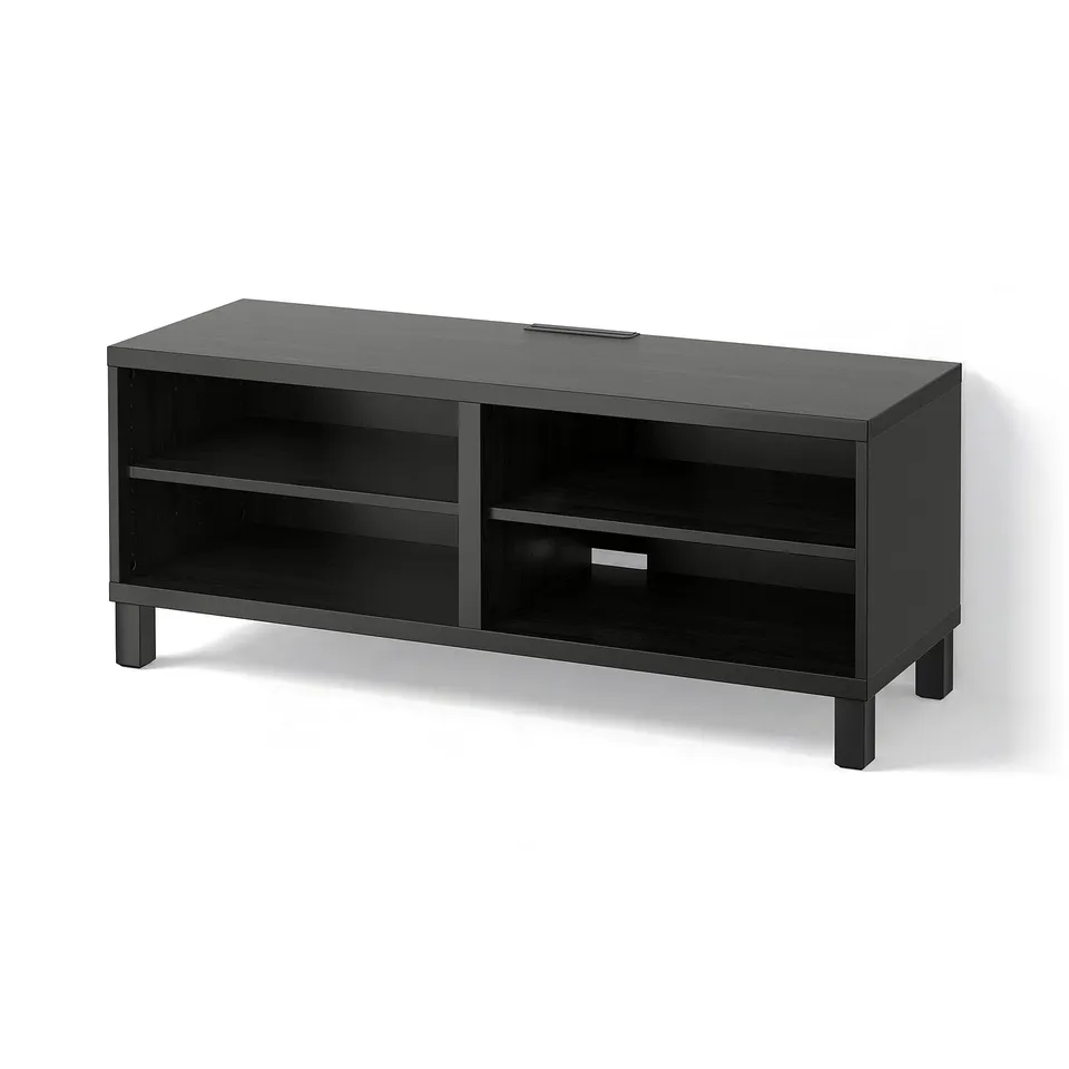 BESTÅ TV bench, black-brown, 120x40x48 cm