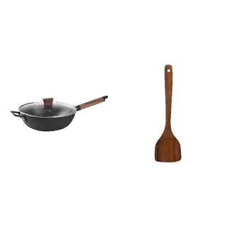 HULDHET/VARDAGEN set: wok with lid + wok spatula