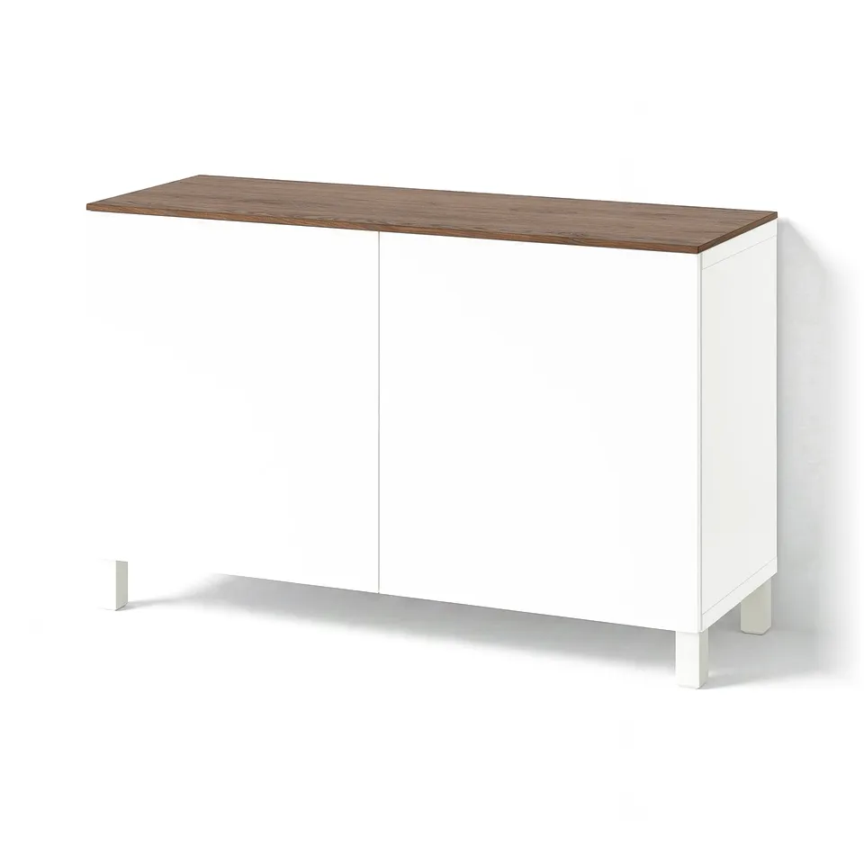 BESTÅ Storage combination with doors, white/Lappviken/Stubbarp white, 120x42x75 cm