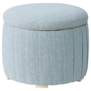 ÅTERLÖGA pouffe, with storage/Kilanda light blue, Height 43 cm