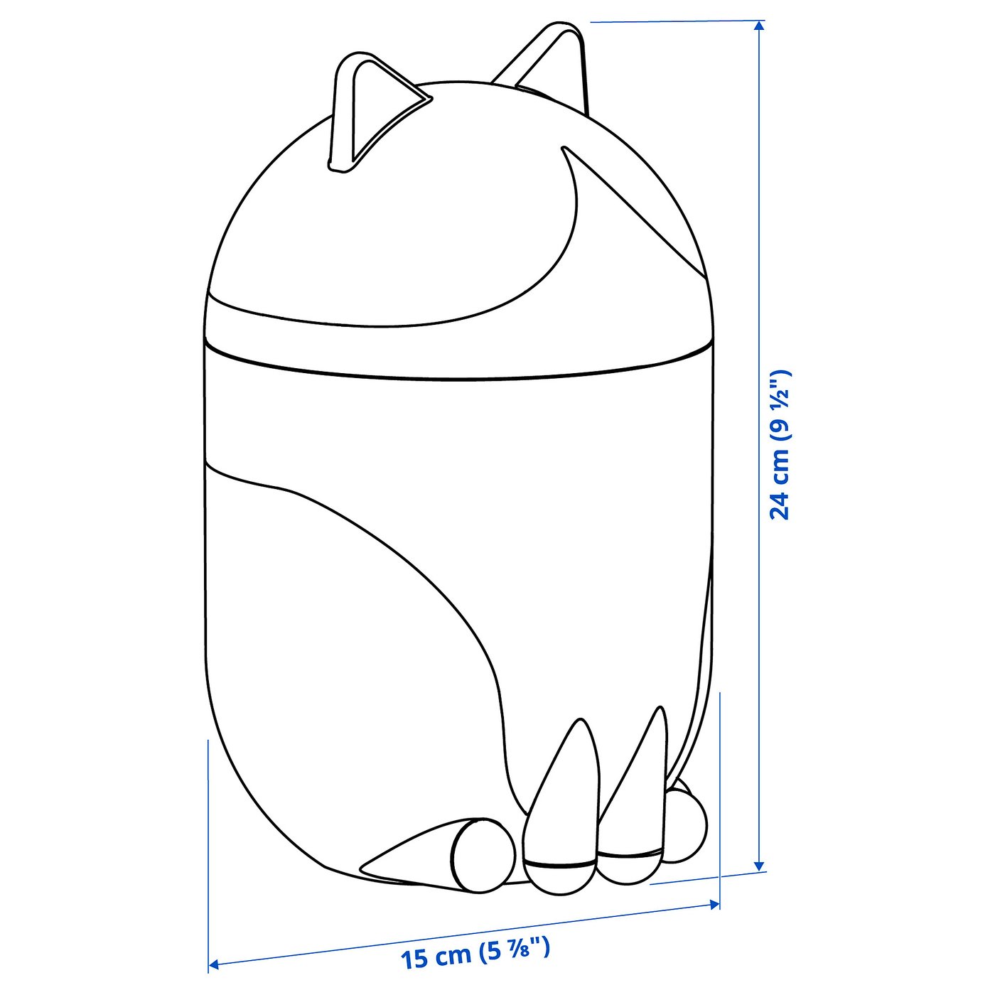 Illustration with measurements for the product: GREJSIMOJS.