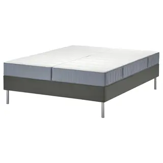LYNGÖR divan bed, Vesteröy firm/extra firm/light blue dark grey, 180x200 cm