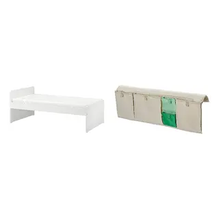 MÖJLIGHET/SLÄKT set: bed frame with slatted bed base + bed pocket