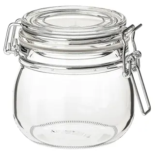 KORKEN jar with lid, clear glass, 0.5 l