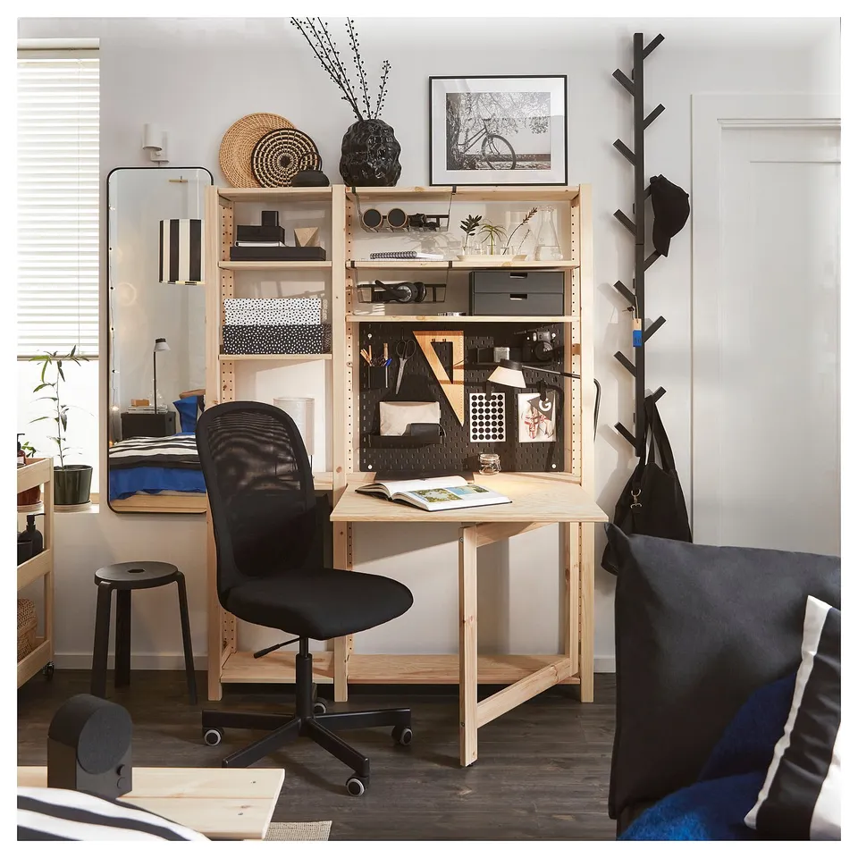 SKÅDIS Pegboard, black, 76x56 cm