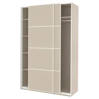 PAX / MEHAMN wardrobe, grey-beige/double sided grey-beige, 150x66x236 cm